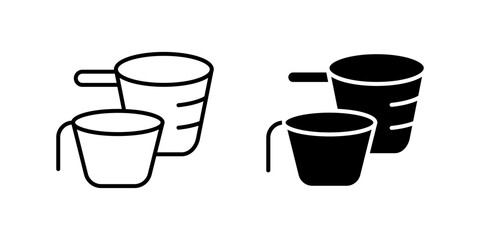 Useful measuring cups icon set ideal for cooking websites, recipes, and kitchen tools.