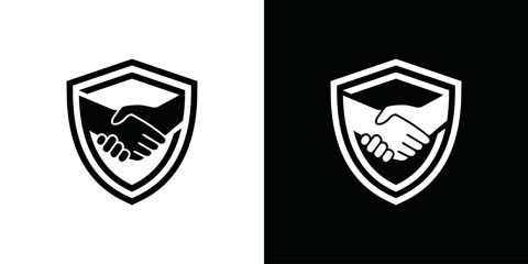 simple handshake logo design vector 
