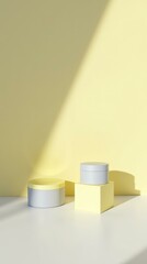Minimal yellow and gray gift box — vertical mockup for ecommerce, product packaging, and social media ads