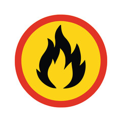 Flammable Material Warning Icon – Fire Risk Symbol, Combustible Hazard Sign