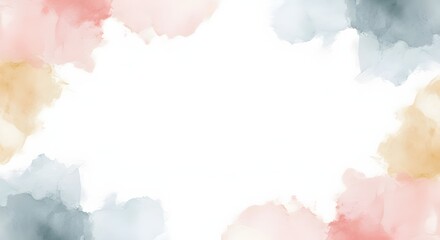 watercolor background with clouds