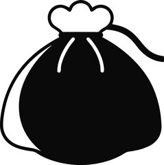 Cotton Drawstring Pouch Silhouette Vector Illustration