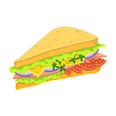 Triangle Sandwich: A delicious triangle sandwich showcases fresh ingredients, perfect for a quick and satisfying meal.