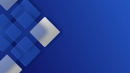 Background with blue and light gray rhombs. Geometric banner template