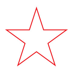 red star isolated on white background.