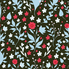 Vintage Wildflower Wallpaper Seamless Design