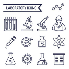 
a set of icons of laboratory