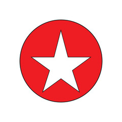 Vector red star symbol icon on white background.
