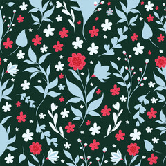 Delicate Wildflower Pattern in Modern Style
