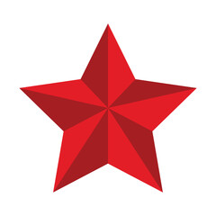 Red star isolated on white.