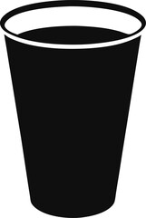 Tall Plastic Soda Cup Silhouette Vector Illustration