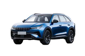 modern blue suv isolated on white background PNG ,AI GENERATED