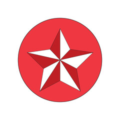 Red star isolated on white.