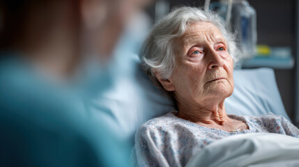 portrait of resuscitator on left side of frame deep emotional connection with patient