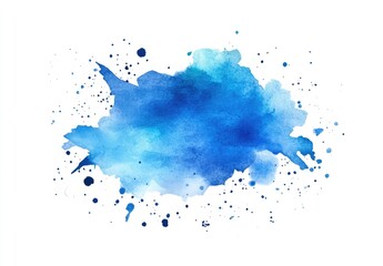 Obraz premium Abstract watercolor splash of shades of blue on white
