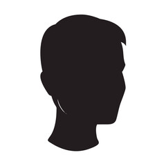 Minimalist Male Head and Shoulders Silhouette