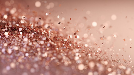 Luxury Rose Gold Confetti Spiral on Soft Blush Gradient