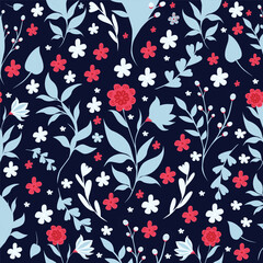 Delicate Wildflower Pattern in Modern Style