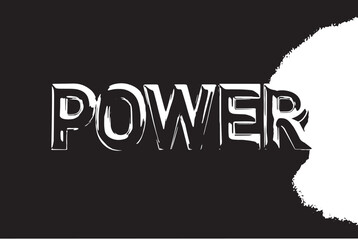 Bold metallic silver POWER word on vibrant coral background 3D rendering strong impactful design graphic design concept