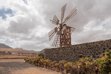 Fachada del Molino de Tebeto en Tindaya, Fuerteventura