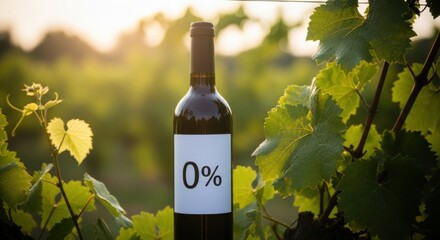 Discover the Refreshing Taste of Alcohol Free Wine Among Lush Green Grape Vines at Sunset