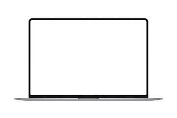 Modern thin frame realistic laptop, notebook or ultrabook mockup for inserting any UI interface advertisment or business presentation isolated vector illustration