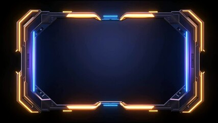 Futuristic neon frame animation with dynamic glow and pulsating lights in a techinspired design