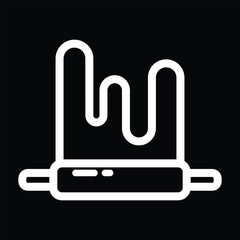 line art rolling pin in flat design