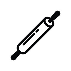black and white rolling pin icon