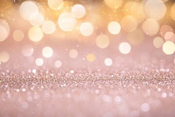 Abstract bokeh background in warm gold and rose gold tones