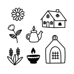 Hand Drawn Villa Illustrations 41 Unique Designs