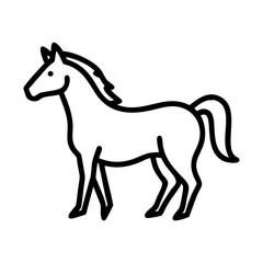 Obraz premium Outline of a horse standing gracefully on a plain white background 