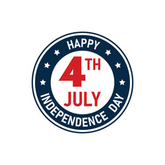 Happy 4th of July Independence Day Circle Badge Vector