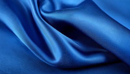 Fototapeta premium fleece fabric texture with wave crumpled blue fabric background textile luxury textured macro close up studio shot above at angle
