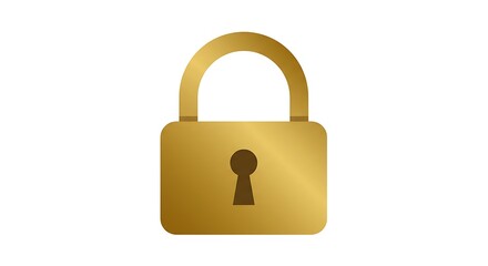 Golden Padlock Security Icon Illustration