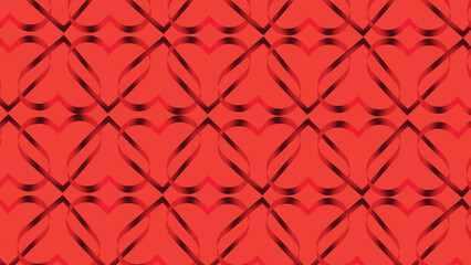 Fototapeta premium Red floral pattern with abstract geometric design and seasonal decorative elements