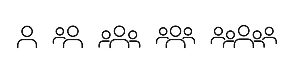 People Group Icons Set. Linear style. Vector