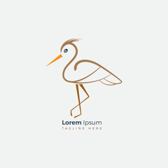  Elegant bird logo design with minimalist brown colors