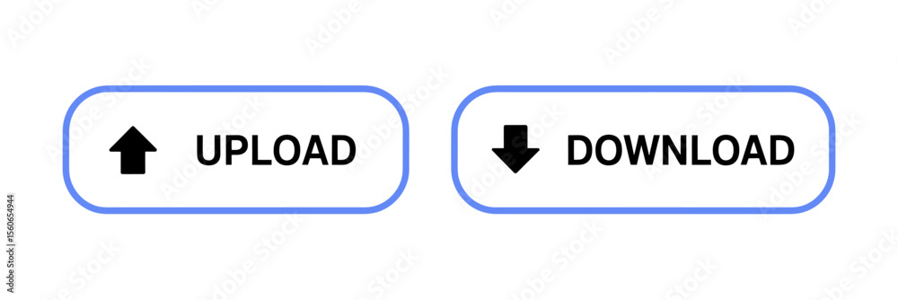 Fototapete Simple Upload and Download Buttons User-Friendly Interface Design