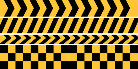 Stripes and Chevron Patterns Seamless Yellow and Black Design