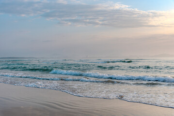 China sanya sunrise beach in China cityscape view.