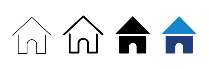 Editable House Icon Collection. Vector solid and symbol logo