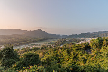 China sanya sunset over land