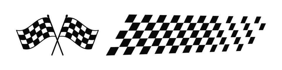 Racing Pattern and Checkered Flags. Vector