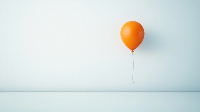 Minimalist Birthday Theme A single, colorful balloon floating against a clean, white background, creating a minimalist yet cheerful birthday image.