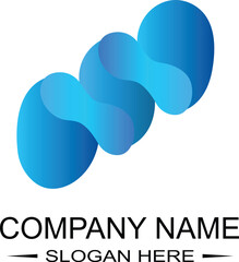Obraz premium Modern blue gradient abstract logo design perfect for business and branding purposes.