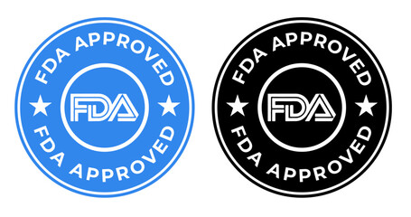 Fototapeta premium FDA-approved vector stamp, FDA-approved badge logo, FDA approved logo template illustration