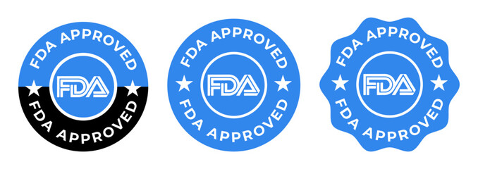 FDA-approved vector stamp, FDA-approved badge logo, FDA approved logo template illustration