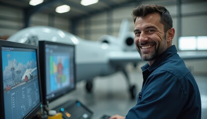 indian aircraft engineer showing thumbs up