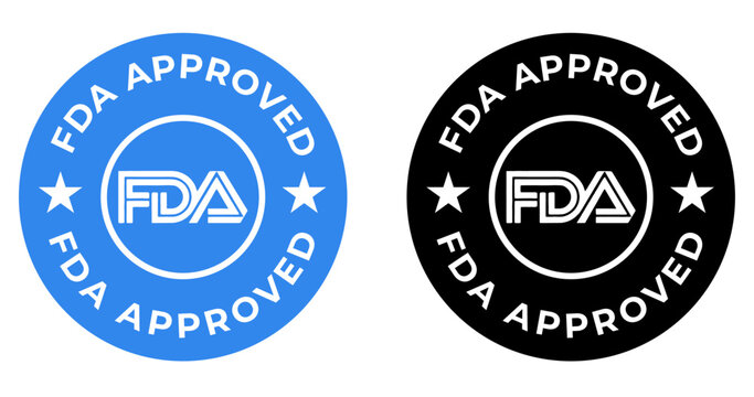 FDA-approved vector stamp, FDA-approved badge logo, FDA approved logo template illustration